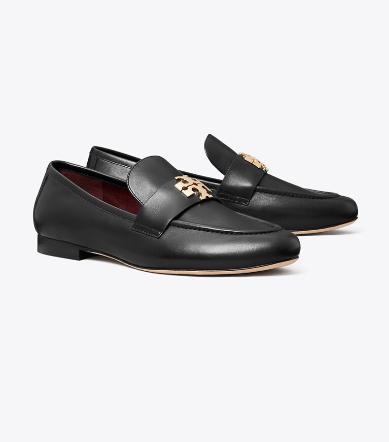 Tory Burch designer フラット チャーリー ローファー、ワイド in PERFECT BLACK / GOLD angle