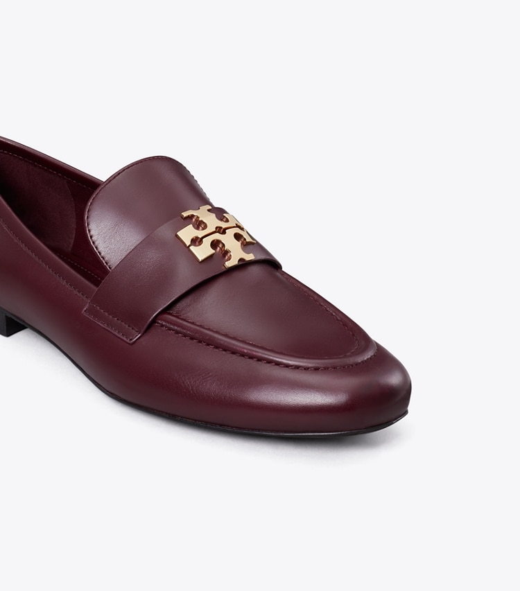 Tory Burch designer flats Charlie Loafer in MERLOT / GOLD detail