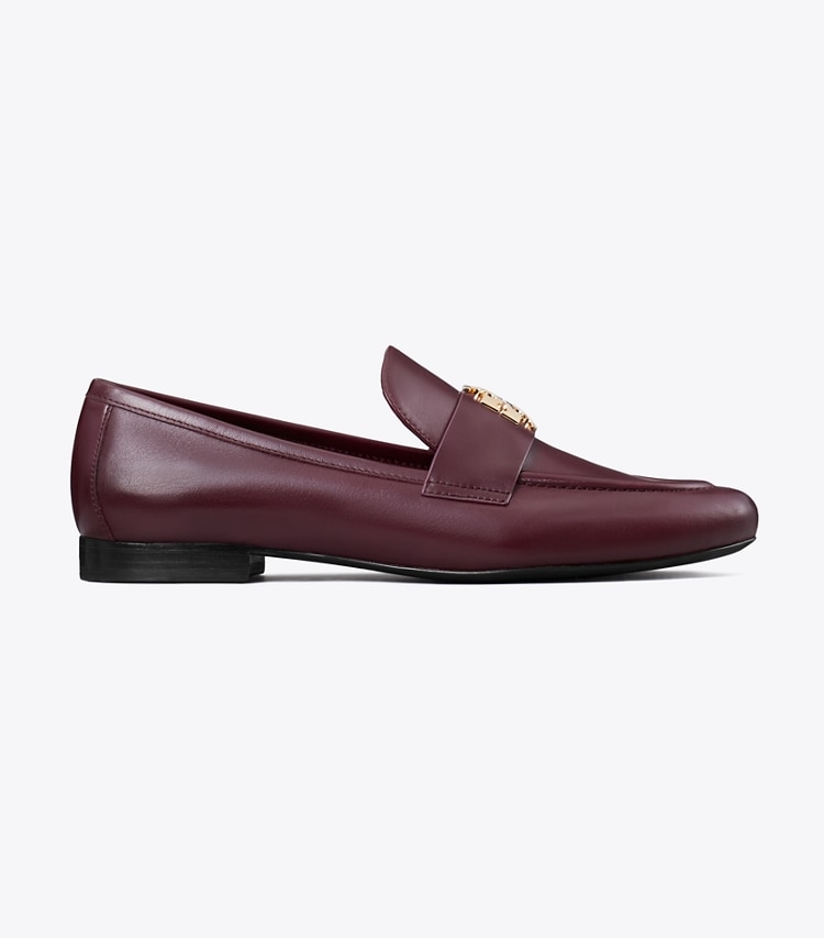 Tory Burch designer flats Charlie Loafer in MERLOT / GOLD side