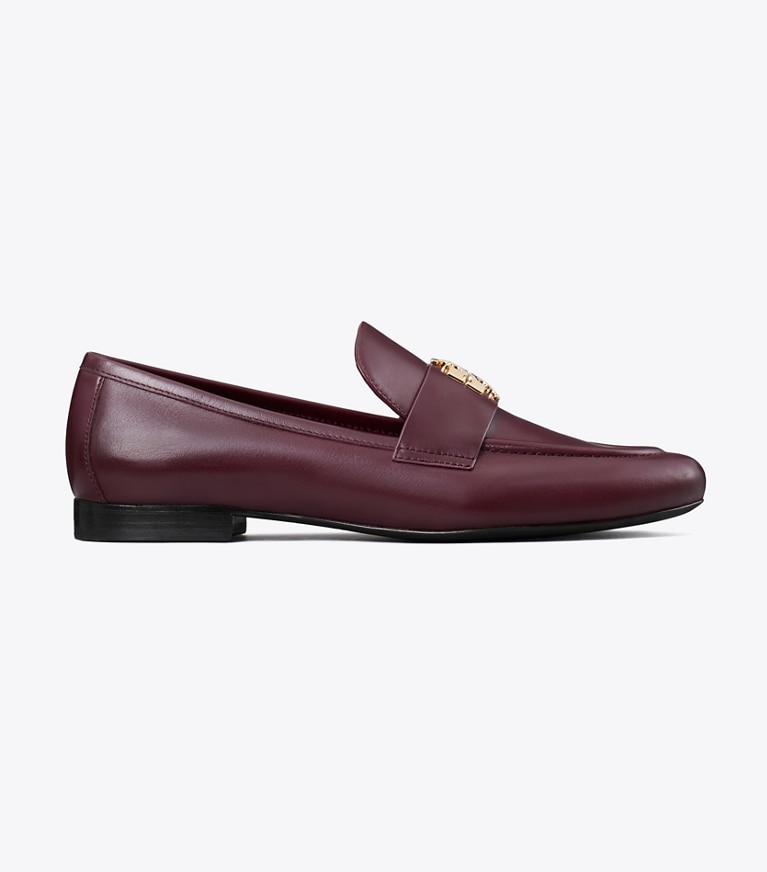 Tory Burch designer flats Charlie Loafer in MERLOT / GOLD side