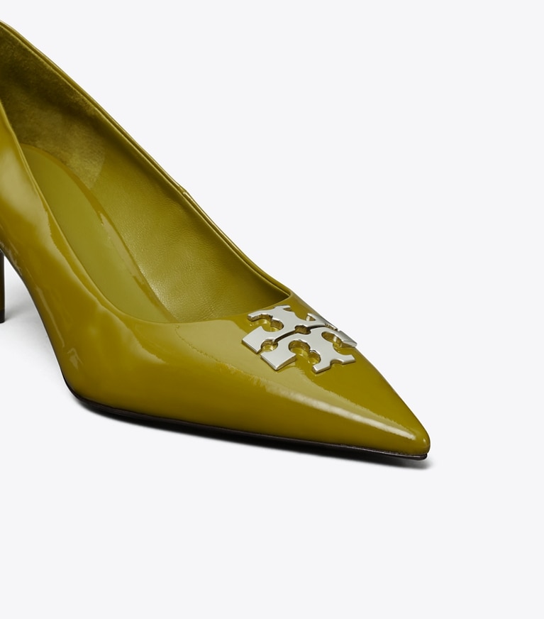 Tory Burch designer heels Charlie Pump in MOSS / SILVER detail