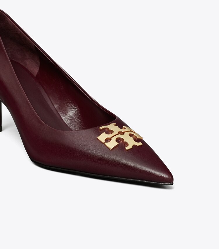 Tory Burch designer heels Charlie Pumps in MERLOT / GOLD detail