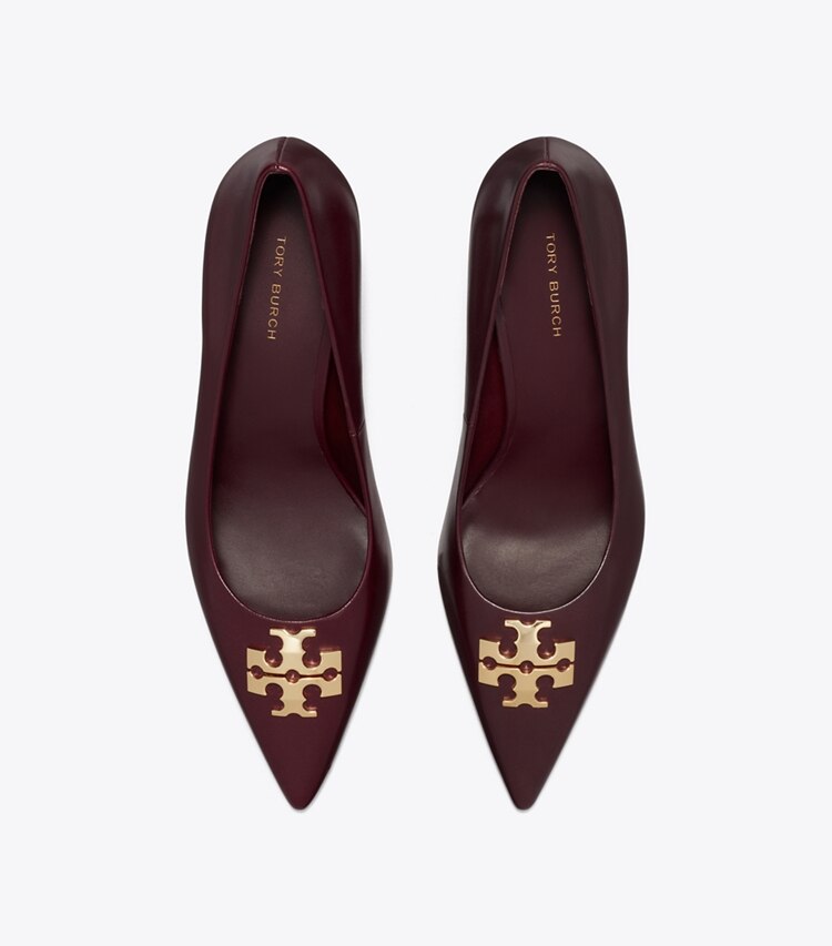 Tory Burch designer heels Charlie Pumps in MERLOT / GOLD von oben
