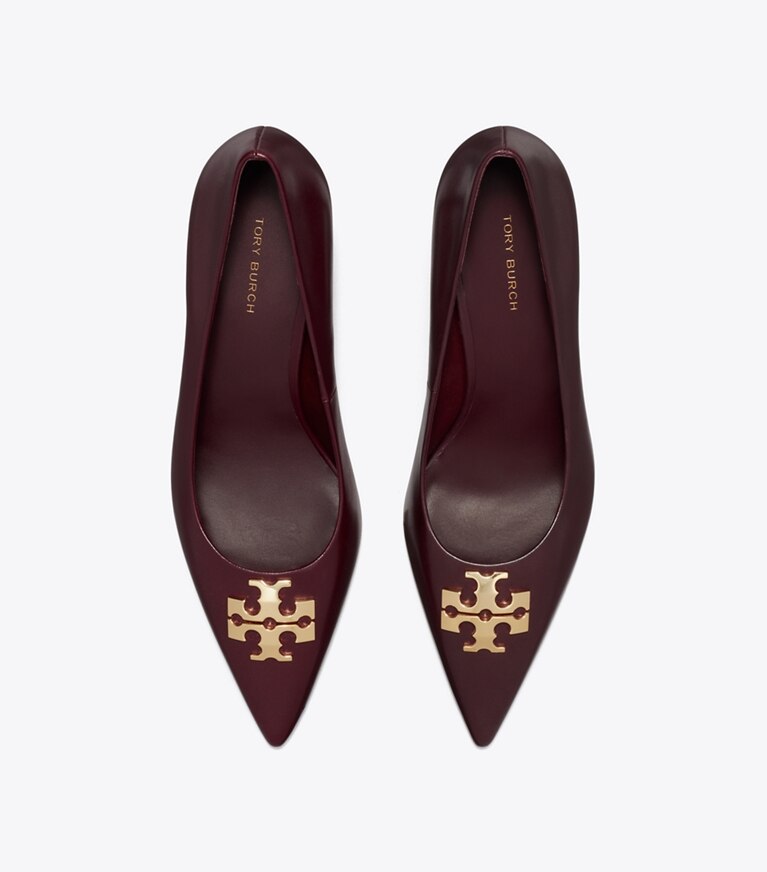 Tory Burch designer heels Charlie Pumps in MERLOT / GOLD von oben