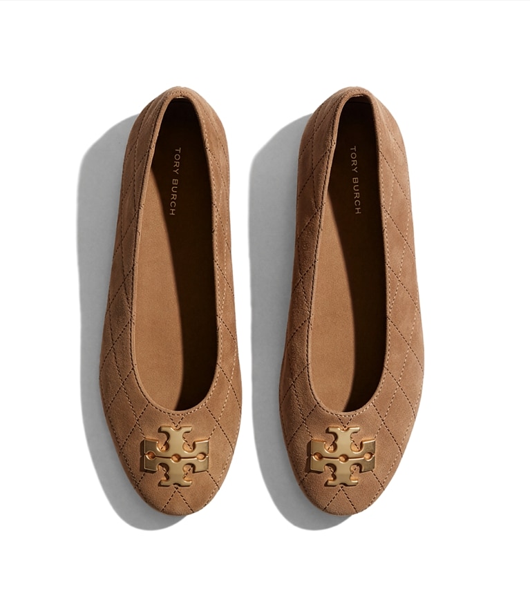 Tory Burch designer flats Charlie Quilted Ballet in PEANUT additional