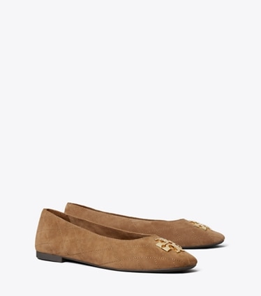 Tory Burch designer flats Charlie Quilted Ballet in PEANUT angle