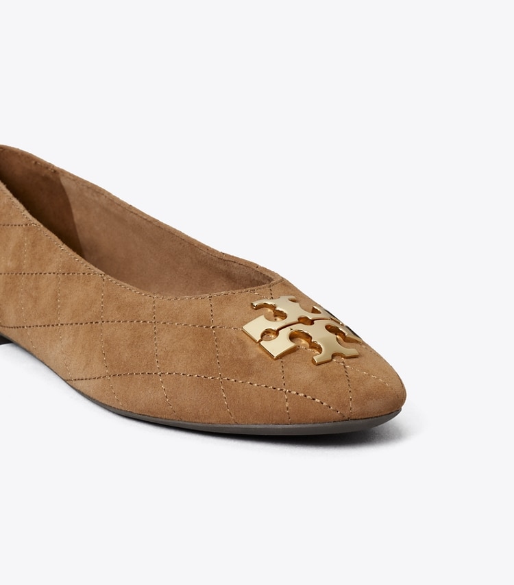 Tory Burch designer flats Charlie Quilted Ballet in PEANUT detail