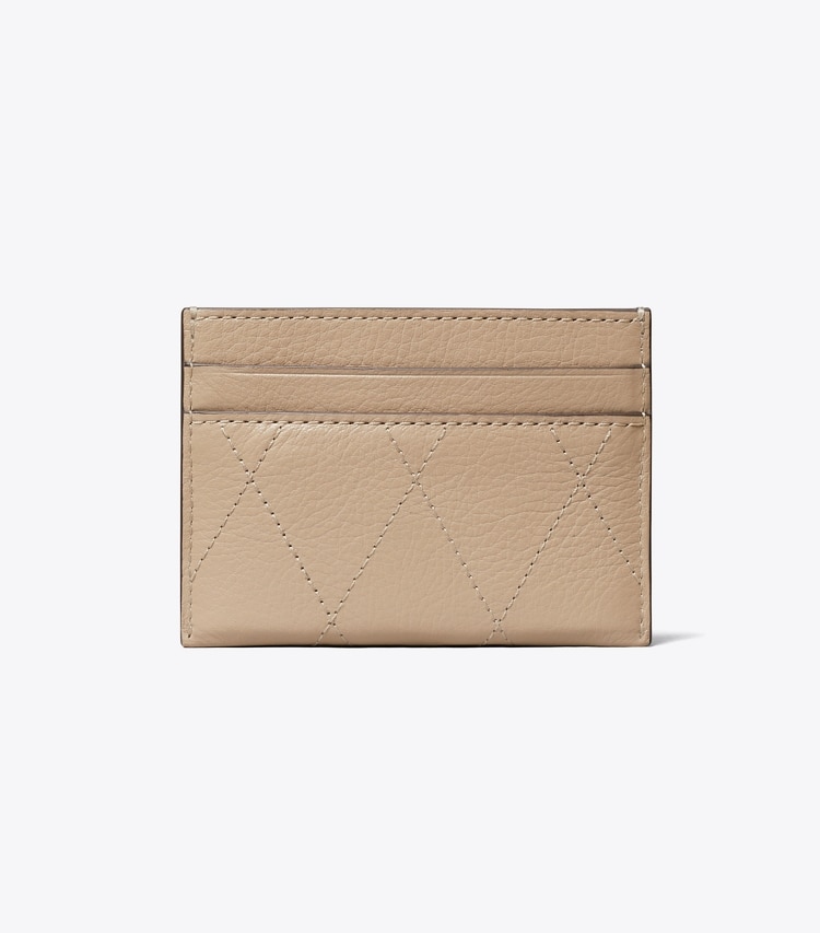 Tory Burch designer card cases Charlie Quilted Card Case in Soft Cement back