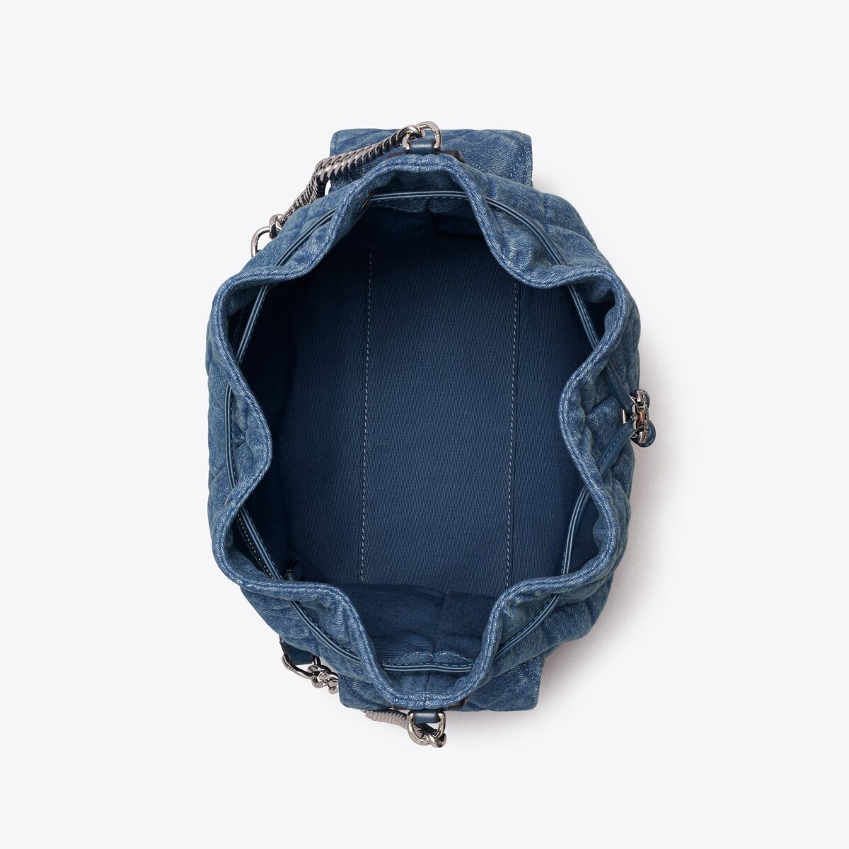 Quilted Denim Drawstring Backpack Drawstring Denim Backpack - Etsy main image 4