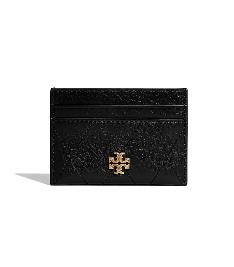 Tory Burch designer card cases Charlie Quilted Pavé Card Case in Black additional