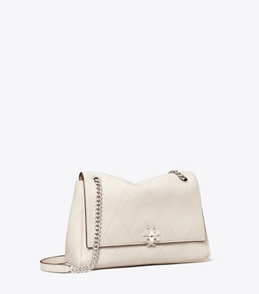 Tory Burch designer shoulder bags Charlie Quilted Shoulder Bag in Light Cream angle