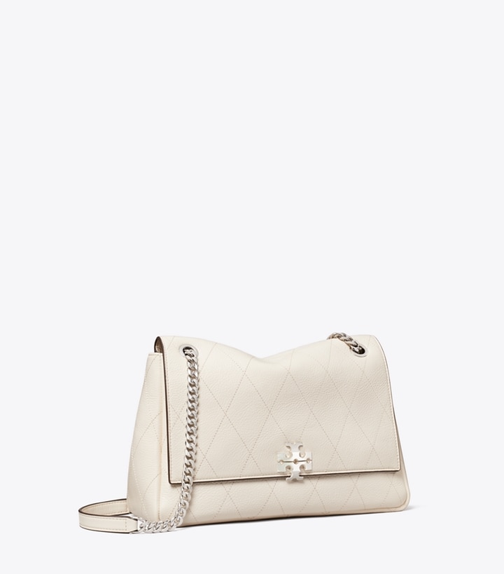 Tory Burch designer shoulder bags Charlie Quilted Shoulder Bag in Light Cream angle