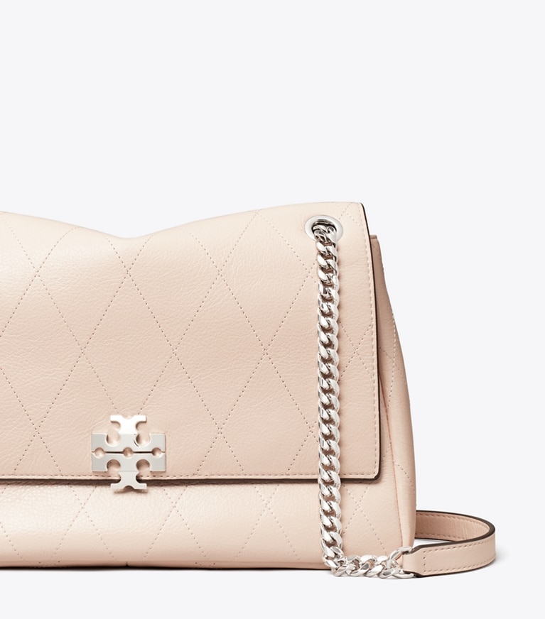 Tory Burch designer shoulder bags Charlie Quilted Shoulder Bag in Soft Pink detail