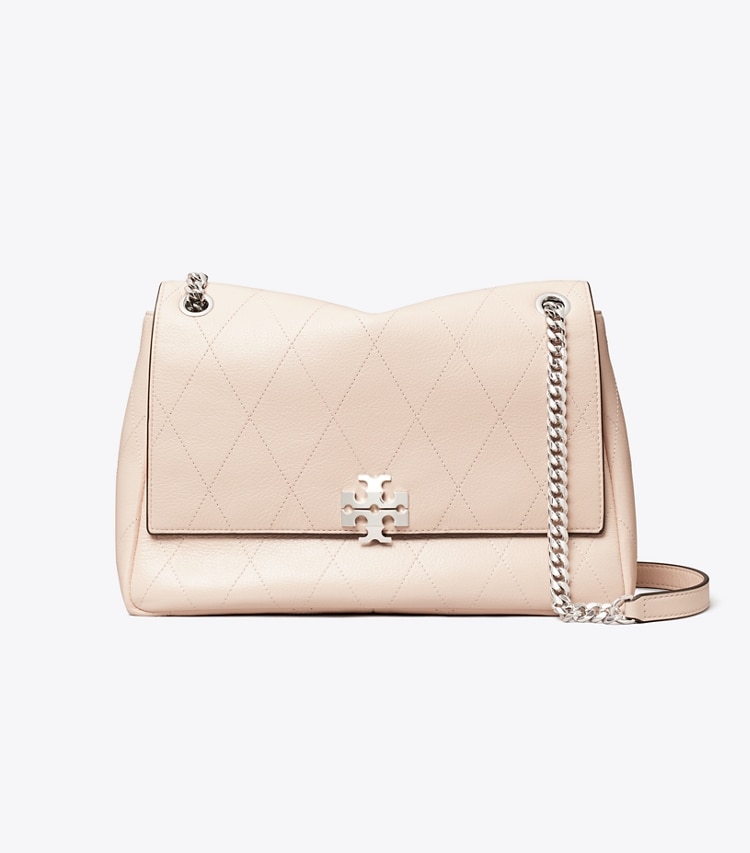 Tory Burch designer shoulder bags Charlie Quilted Shoulder Bag in Soft Pink front