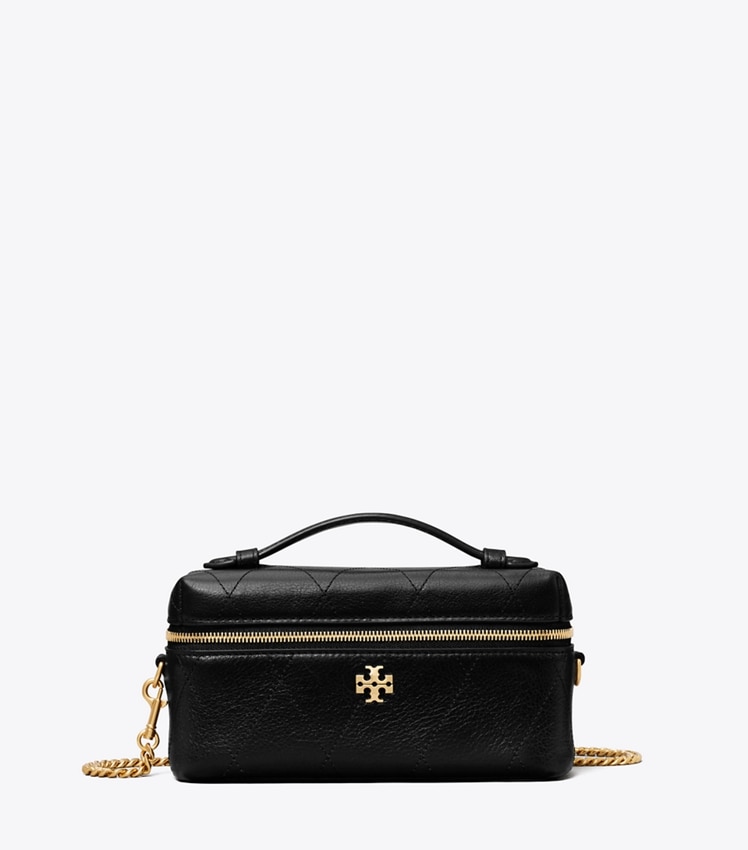 Tory Burch Charlie Quilted Vanity Case — Black