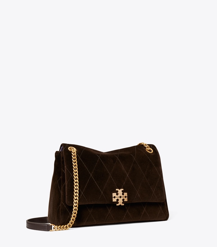 Charlie Quilted Velvet Pavé Shoulder Bag by Tory Burch