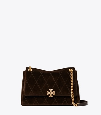 Charlie Quilted Velvet Pavé Shoulder Bag