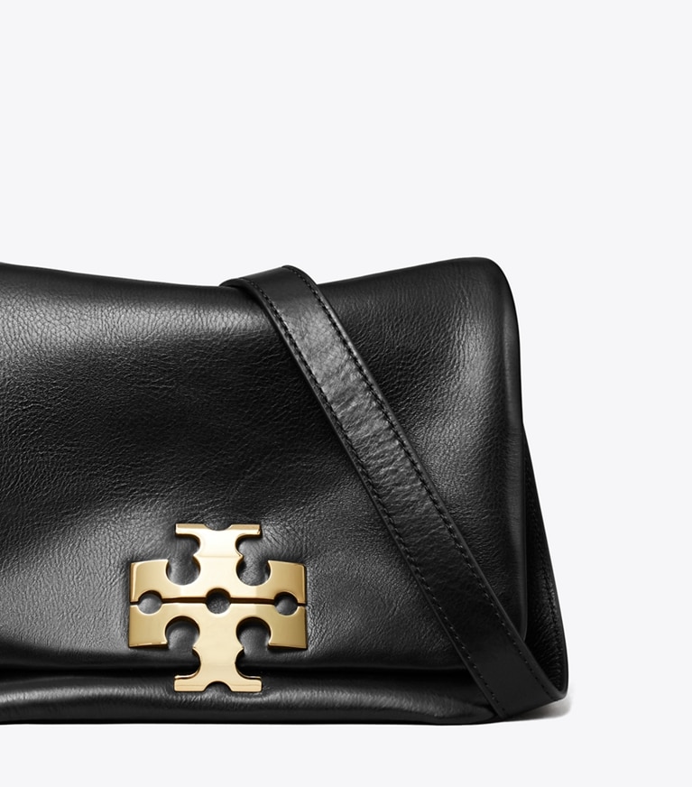 Tory Burch designer shoulder bags Charlie Runway Shoulder Bag in BLACK/GOLD detail