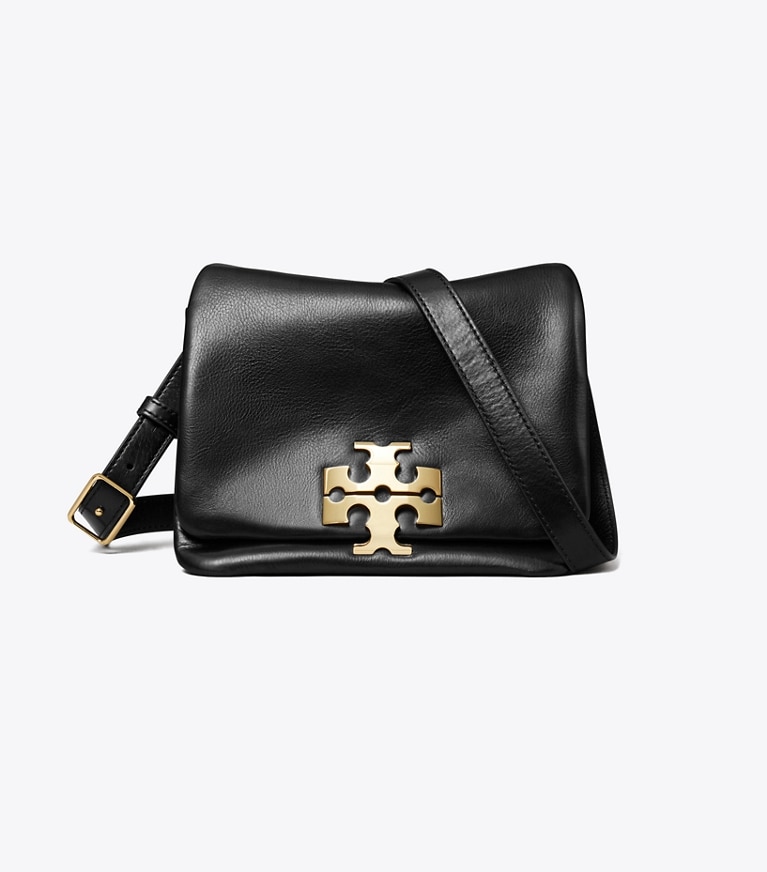 Tory Burch designer shoulder bags Charlie Runway Shoulder Bag in BLACK/GOLD front