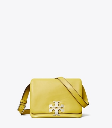Tory Burch designer shoulder bags Charlie Runway Shoulder Bag in Golden Kiwi front