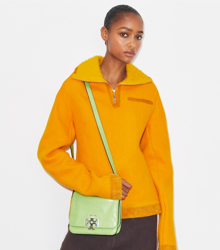 Tory Burch designer shoulder bags Charlie Shoulder Bag in Celery Juice accessory on model