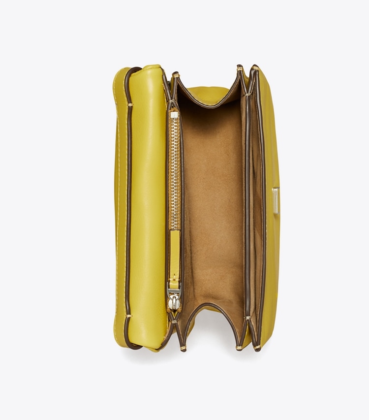 Tory Burch designer shoulder bags Charlie Shoulder Bag in Golden Kiwi overhead