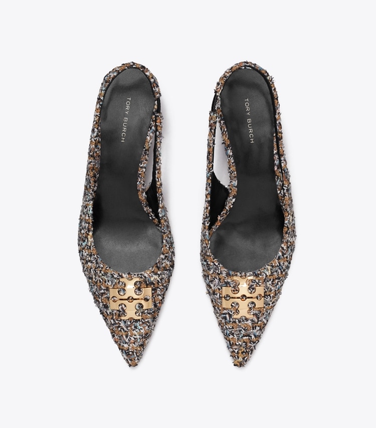 Tory Burch designer heels Charlie Slingback in BROWN MULTI von oben