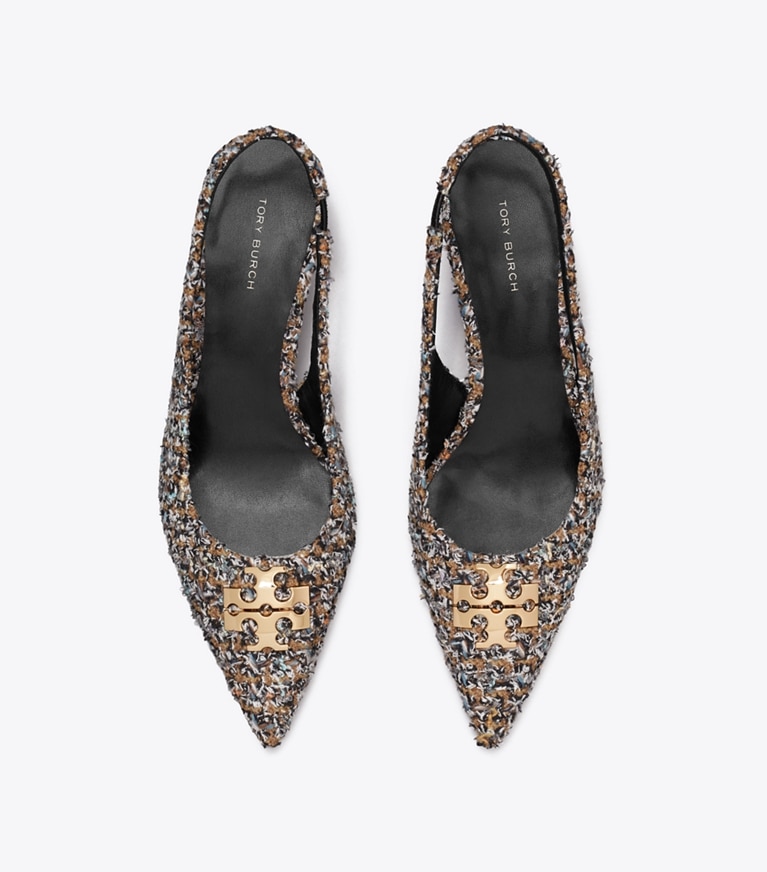 Tory Burch designer heels Charlie Slingback in BROWN MULTI von oben