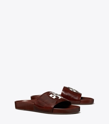 Tory Burch designer sandals Charlie Sport Slide in PAPAYA SEED angle