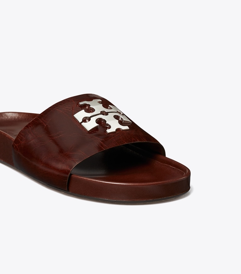 Tory Burch designer sandals Charlie Sport Slide in PAPAYA SEED detail