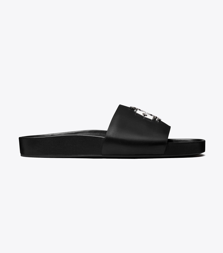 Tory Burch designer sandals Charlie Sport Slide in PERFECT BLACK side