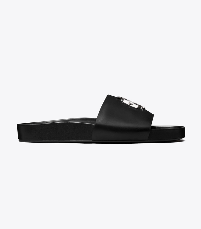 Tory Burch designer sandals Charlie Sport Slide in PERFECT BLACK side