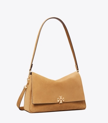Tory Burch designer shoulder bags Charlie Suede Shoulder Bag in Wild Tobacco angle
