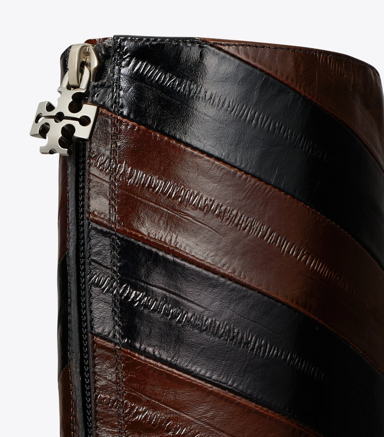 Tory Burch designer knee boots Charlie Tall Boot in BROWN / BLACK detail