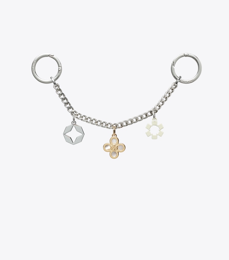 Tory Burch designer bag charms & key rings Charm Bag Charm in Silver front