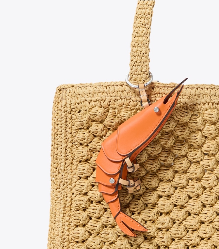 Tory Burch designer bijoux de sac et porte-clés Charm de sac crevette in Orange informations