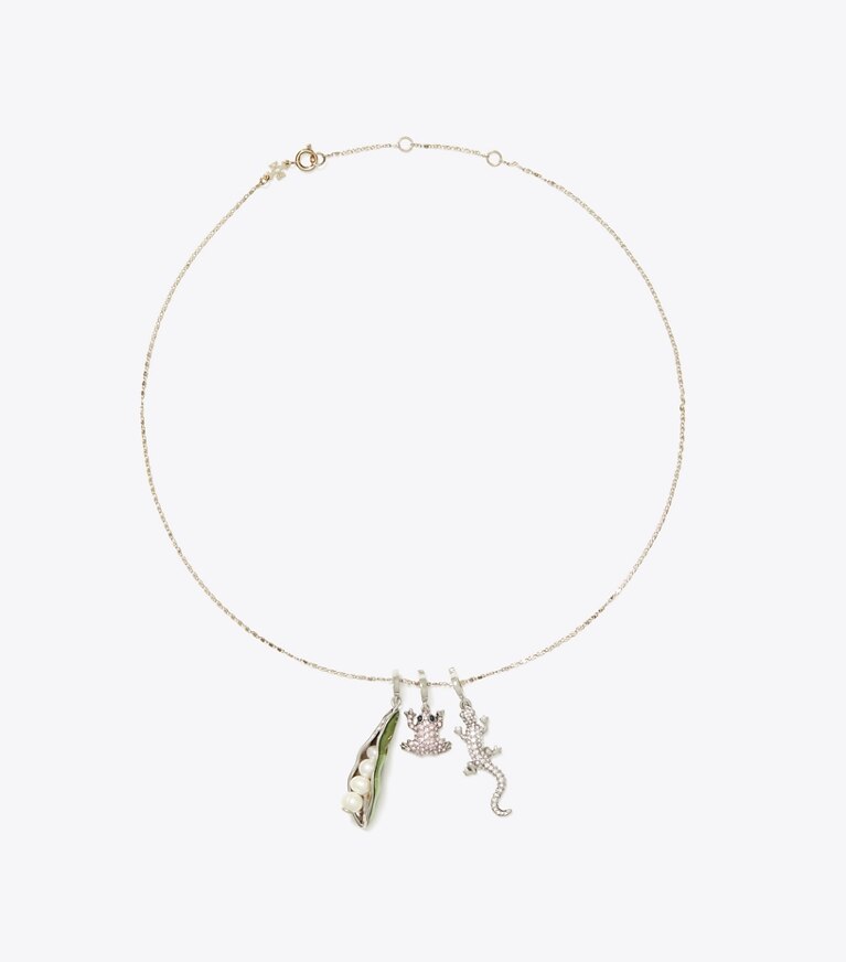 Tory Burch designer épingles à cheveux Charm gousse de petits pois Curiosity in Green dessus