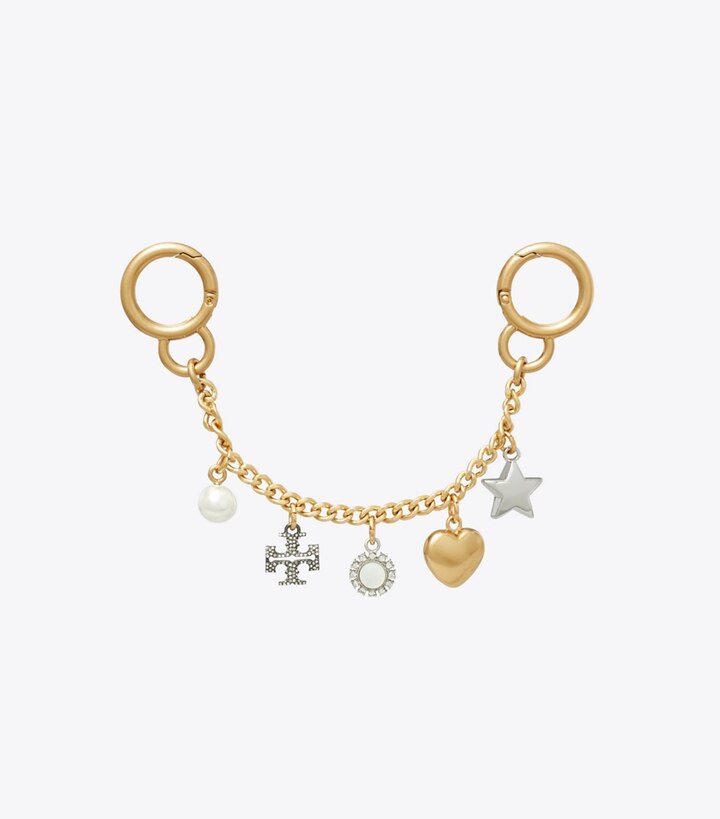 Tory Burch designer taschenanhänger & schlüsselringe Charms Schlüsselanhänger in Multi front