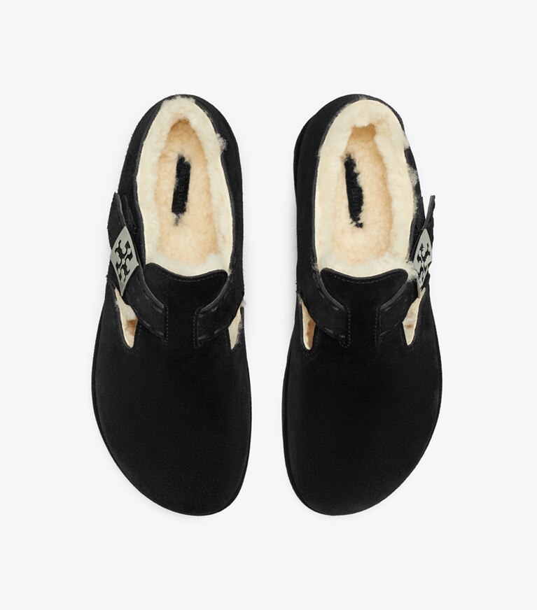 Tory Burch designer mocassins Chaussure Mary Jane Mellow en rason dans PERFECT BLACK / SILVER vue du dessus