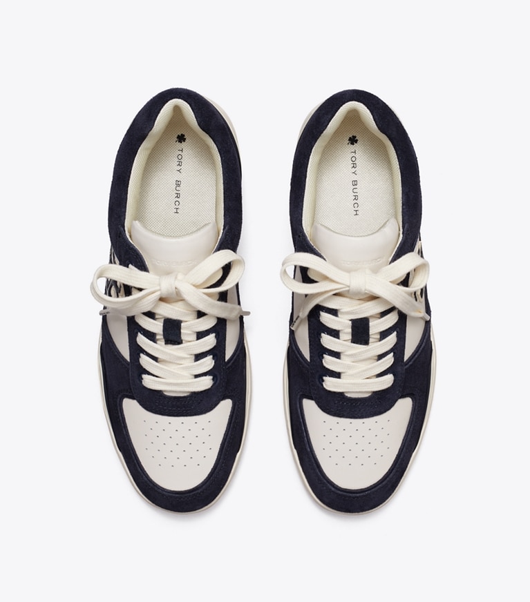 Tory Burch designer baskets Chaussures de tennis Clover dans NEW IVORY / NEW NAVY / NEW NAVY vue du dessus