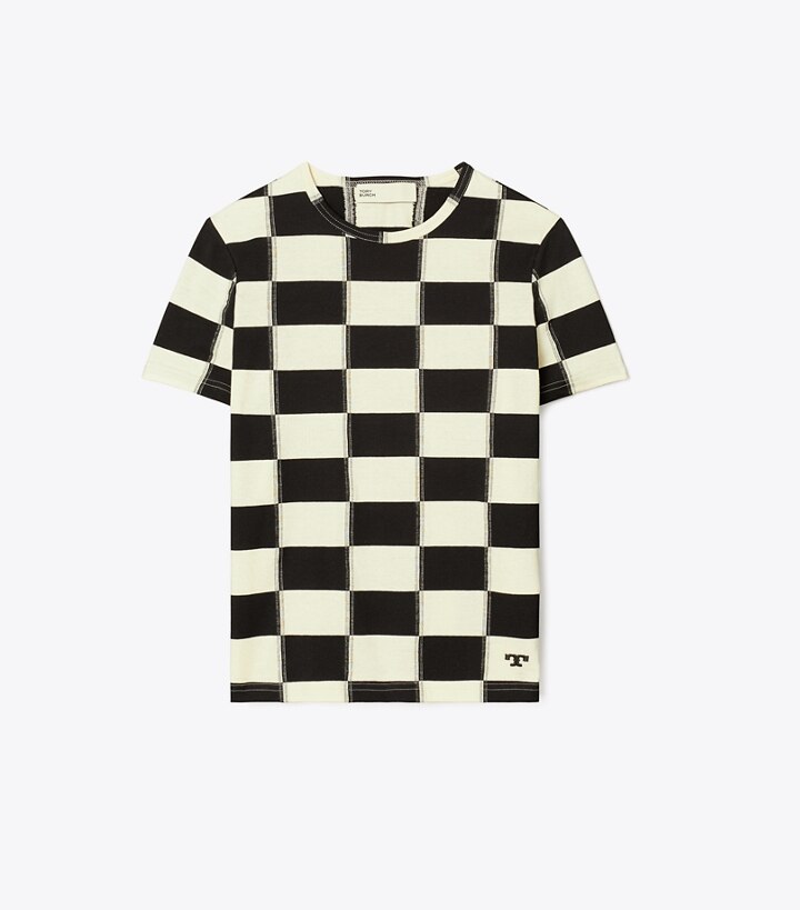 Checkerboard T-Shirt: Women's Designer Tops | Tory Burch