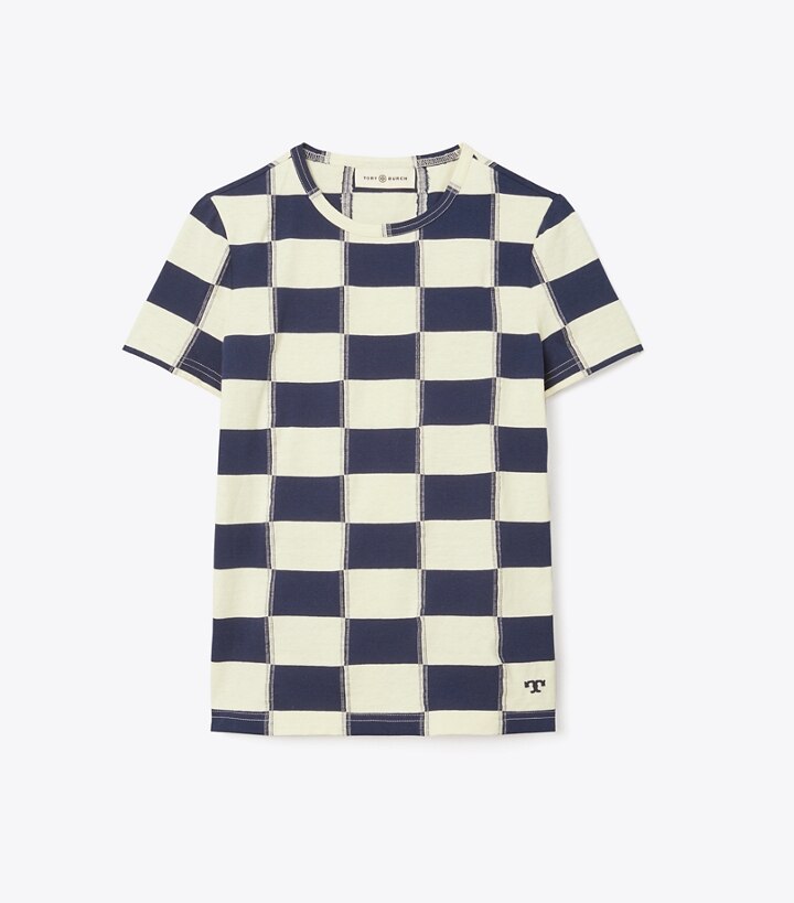 Checkerboard T-Shirt: Women's Designer Tops | Tory Burch