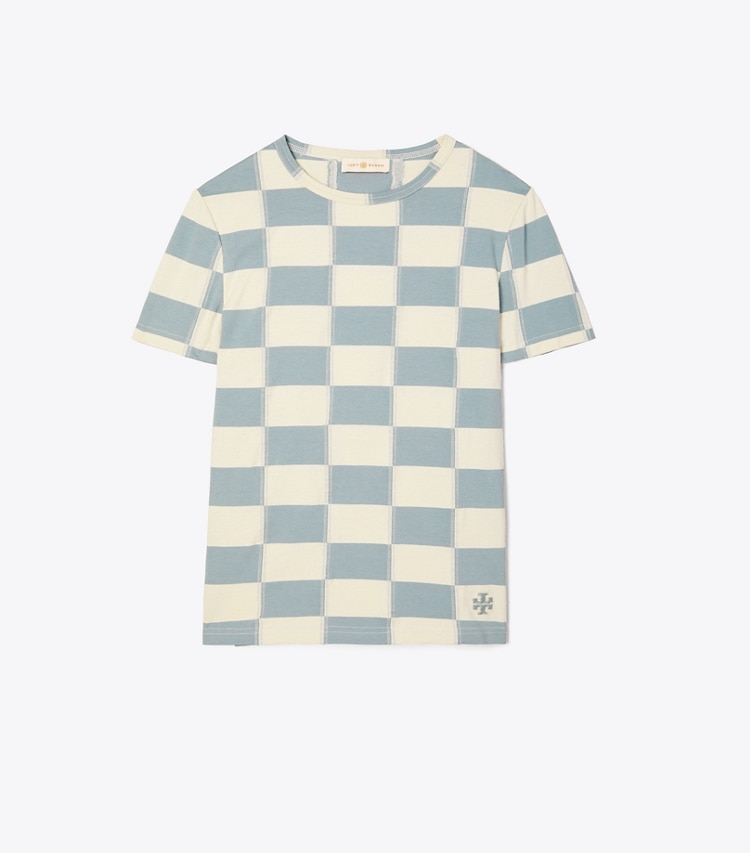 Tory Burch designer tops Checkerboard T-Shirt in Checkerboard front
