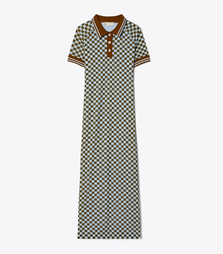 Checkered Mesh Polo Dress: Women's Designer Dresses | Tory Sport