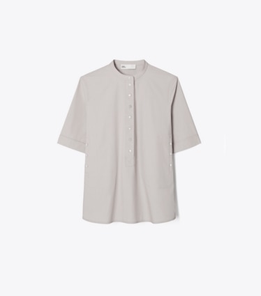 Tory Burch designer hauts Chemise décontractée en coton dans Gray de face