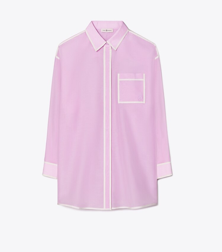 Tory Burch designer paréos Chemise de plage dans Lavender de face