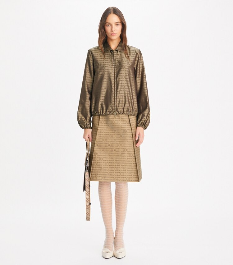 Tory Burch designer hauts Chemise en jacquard Sublime in Beige Sublime sur mannequin, devant