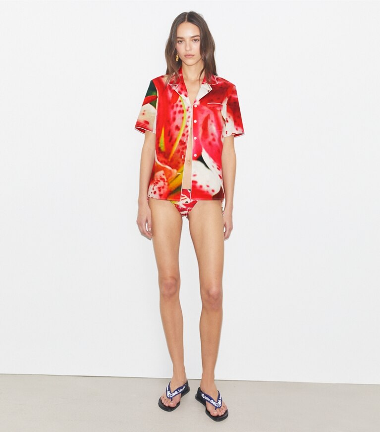 Tory Burch designer Chemisette en sergé in Pink Lily front