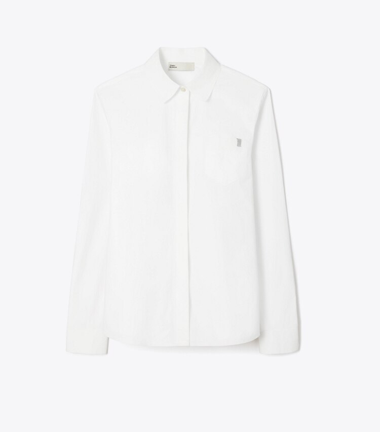 Tory Burch designer hauts Chemisier en popeline de coton dans White de face