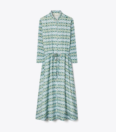 Tory Burch designer copricostume Chemisier stampato in Blue Glass Swan Allover front